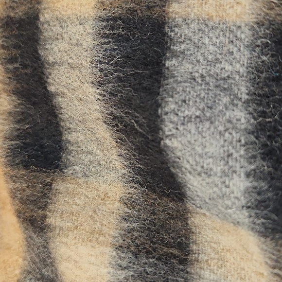 Lambwool brown black tan scarf made in West Germany - Picture 8 of 8